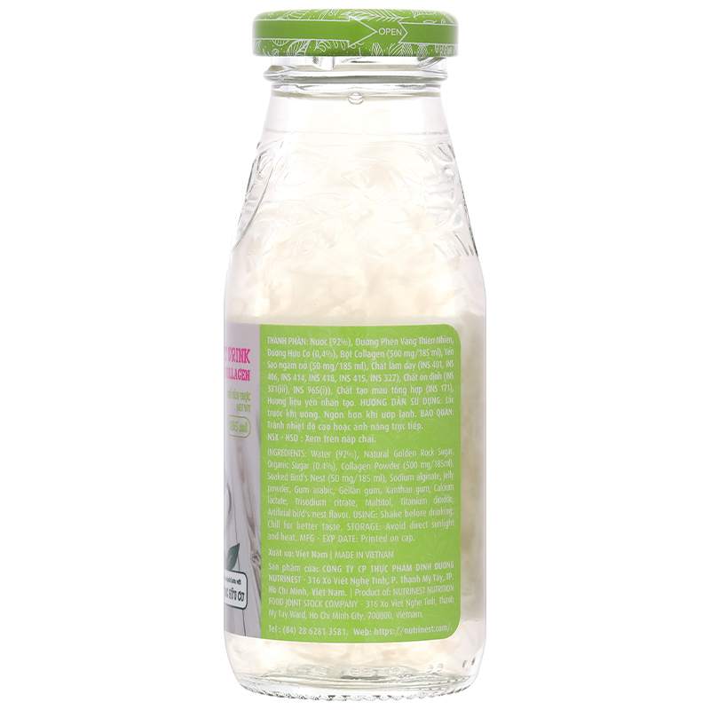 Nước yến Collagen Green Bird Nutrinest lốc 6 chai x 185ml - 9